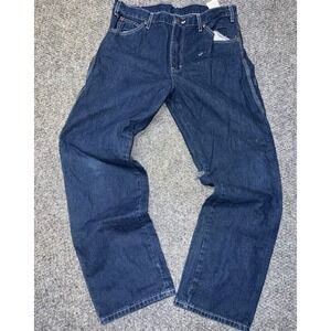 Dickies Men's Blue Cotton Work Pants 34x30 Utility Pockets Construction